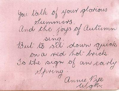 20.jpg - Annie Pye = Theresa Anne Gertrude known As Annie Pye
born 28 November 1898 in Wellington. Married Clifford
Lorrie Hunter